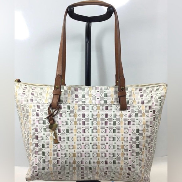 Fossil Rachel Multicolor Tote Bag and Matching Wallet - Picture 6 of 9
